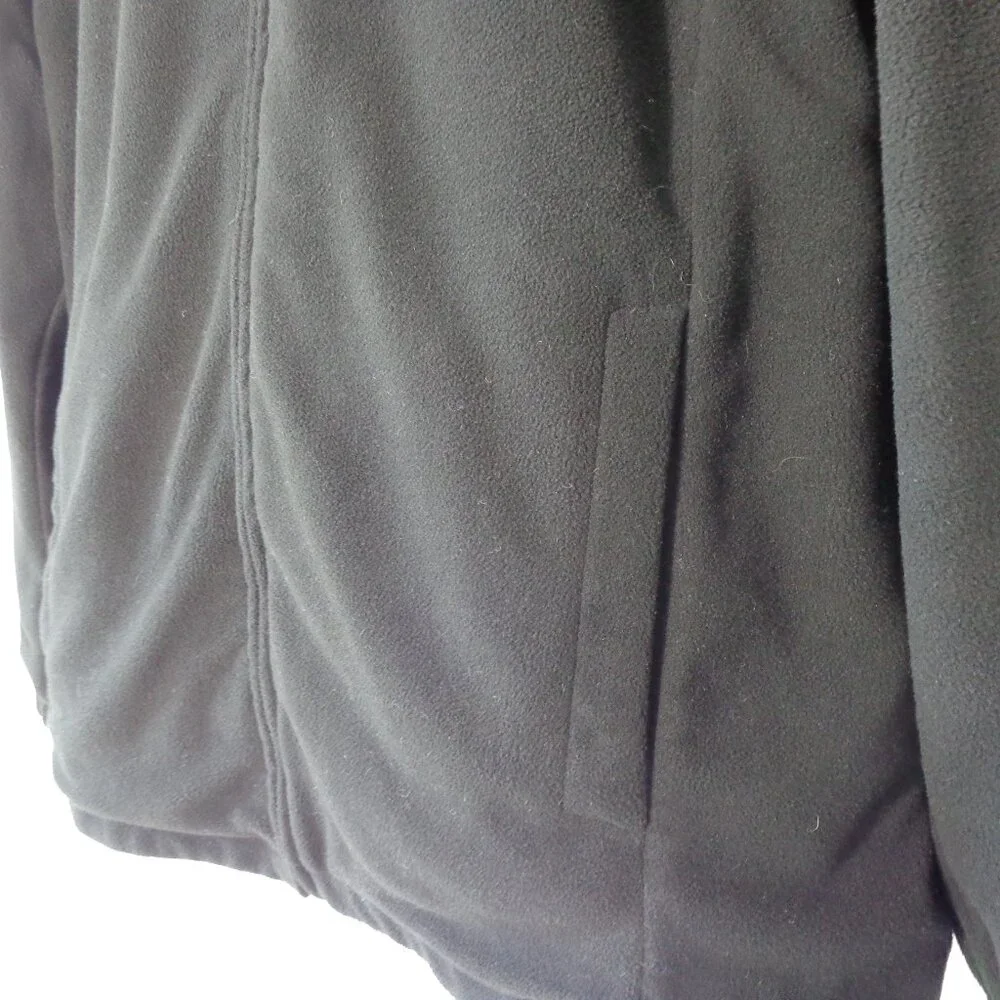 Nautica Men’s Full Zip Reversible Mock neck Jacket Fleece Cotton Black‎ Size XL